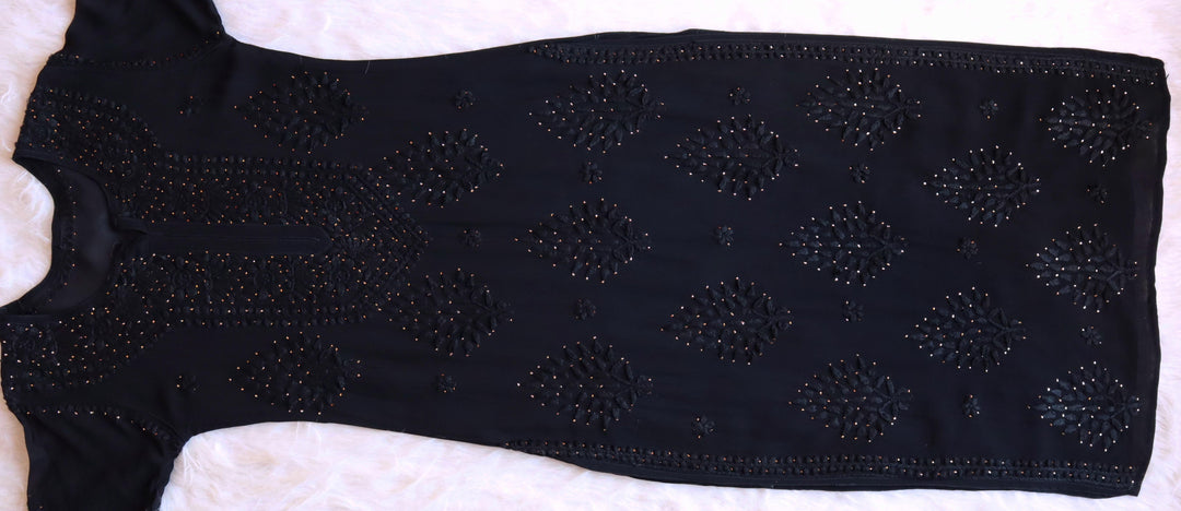 Swara Black Viscose Georgette Kurta