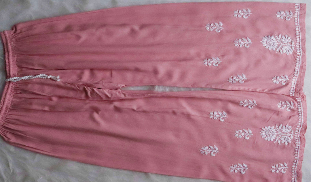 GUL ROSE PINK RAYON KURTA PANT SET