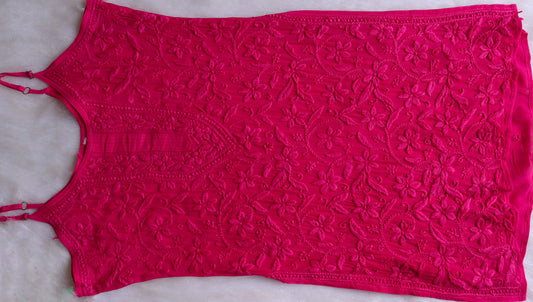 RYANI DEEP PINK VISCOSE STRAPPY KURTA
