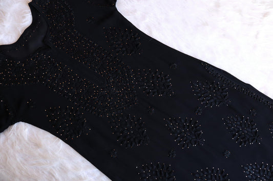 Swara Black Viscose Georgette Kurta