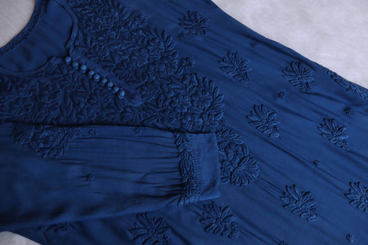 SUNDARI BLUE RAYON KURTA