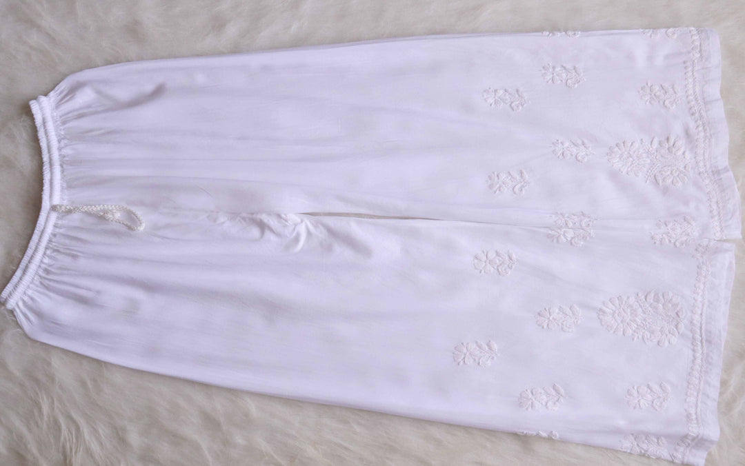 GUL WHITE RAYON KURTA PANT SET