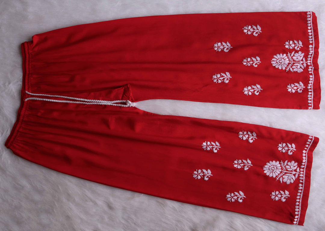 GUL RED RAYON KURTA PANT SET
