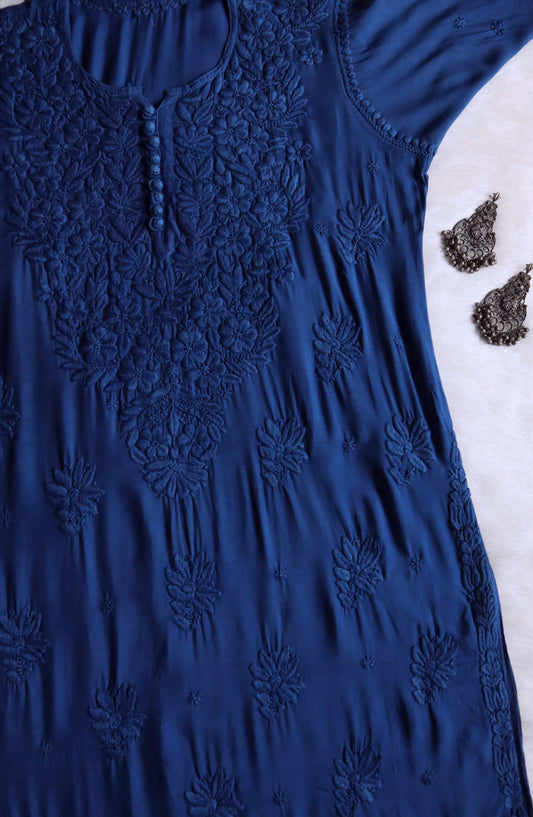 SUNDARI BLUE RAYON KURTA