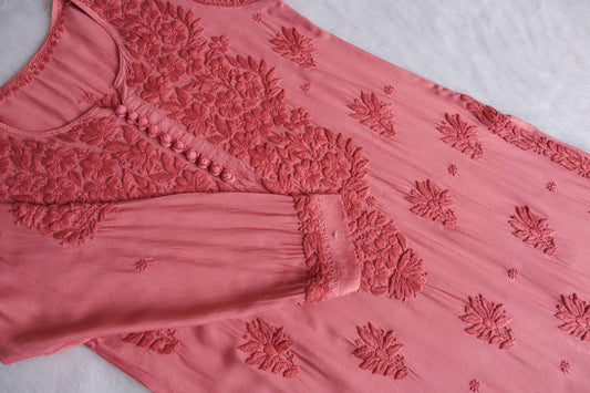 SUNDARI ROSE PINK RAYON KURTA