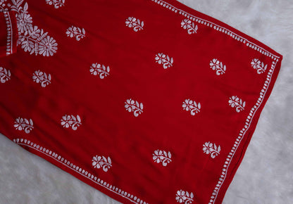 GUL RED RAYON KURTA PANT SET