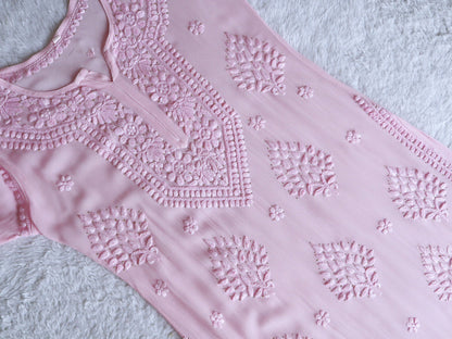 Swara Baby Pink Viscose Georgette Kurta