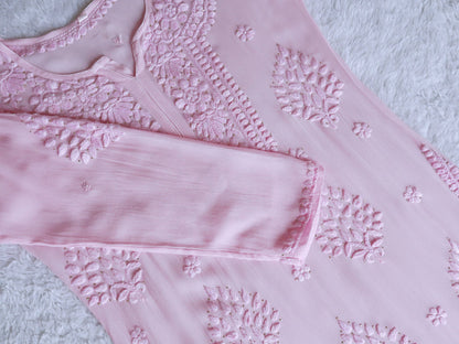 Swara Baby Pink Viscose Georgette Kurta
