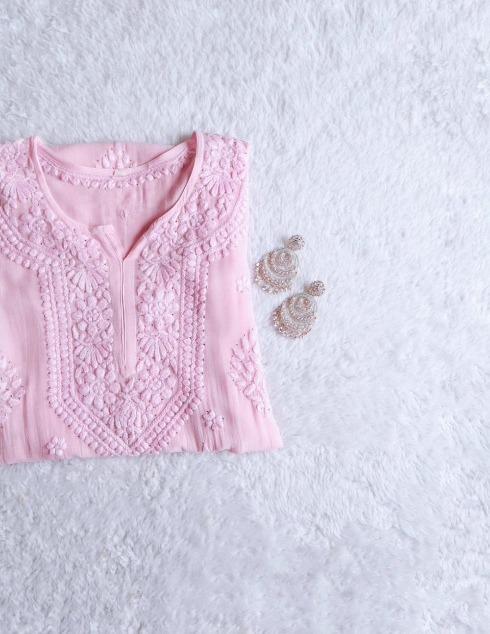 Swara Baby Pink Viscose Georgette Kurta