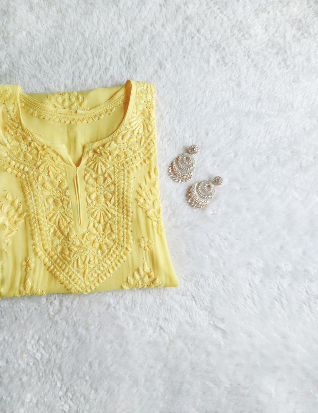 Swara Yellow Viscose Georgette Kurta