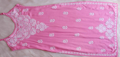 EIRA BABY PINK SLEEVELESS RAYON KURTA