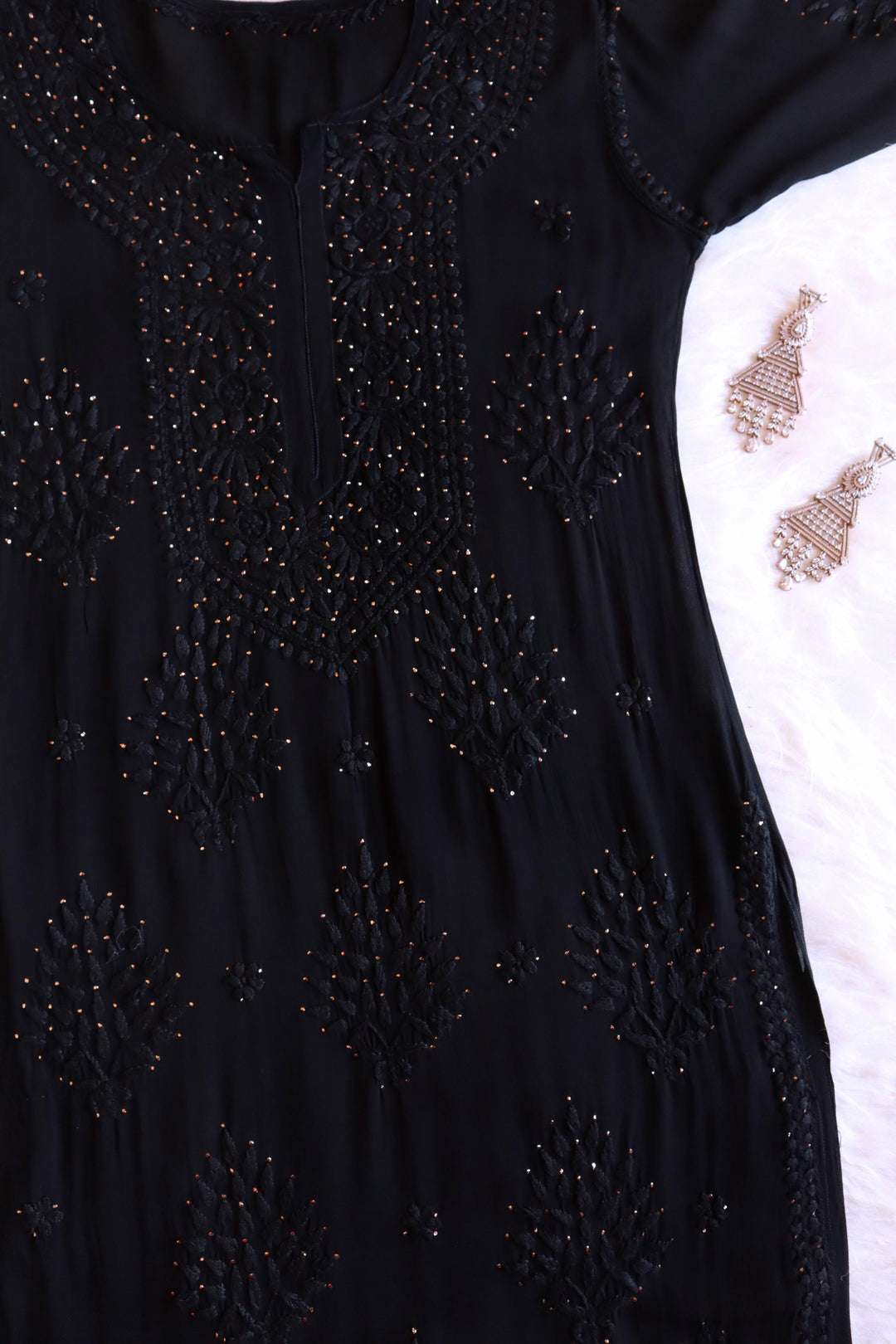Swara Black Viscose Georgette Kurta