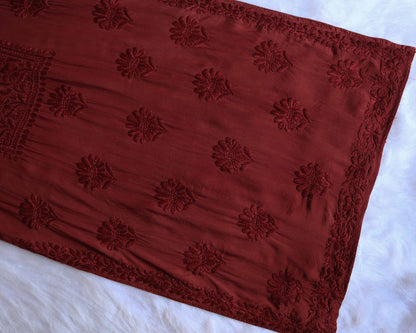 AVANI CHOCOLATE BROWN BLUE RAYON KURTA PANT SET