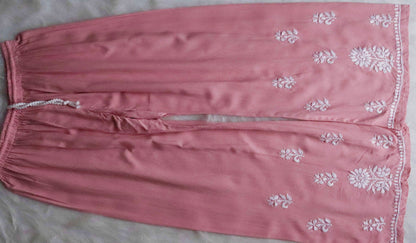 GUL ROSE PINK RAYON KURTA PANT SET