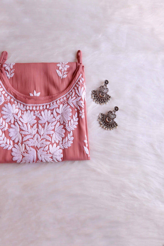 EIRA ROSE BROWN SLEEVELESS RAYON KURTA