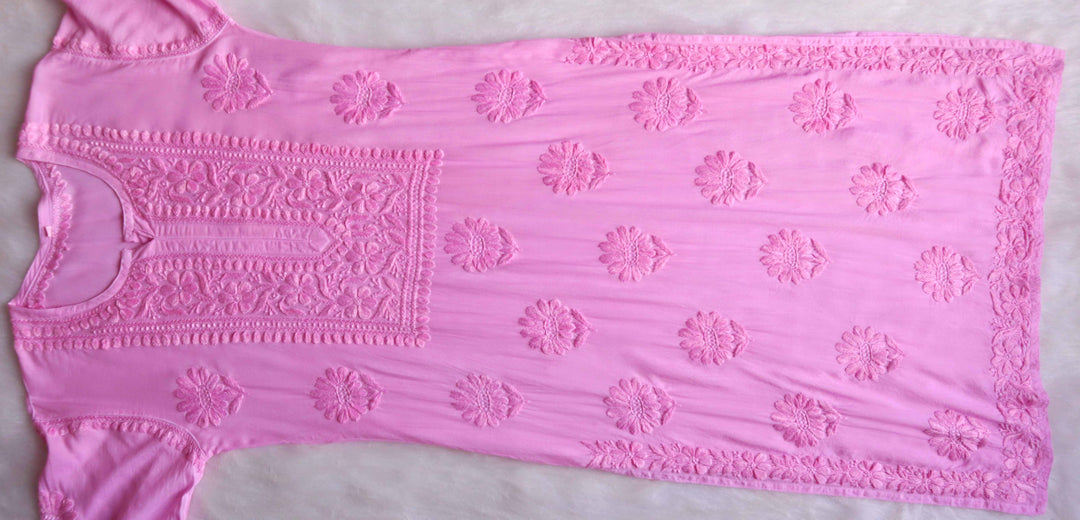 AVANI BABY PINK RAYON KURTA PANT SET