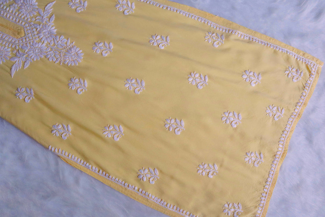 GUL PASTEL YELLOW RAYON KURTA PANT SET