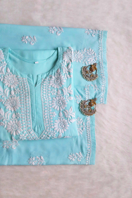 GUL MINT GREEN RAYON KURTA PANT SET