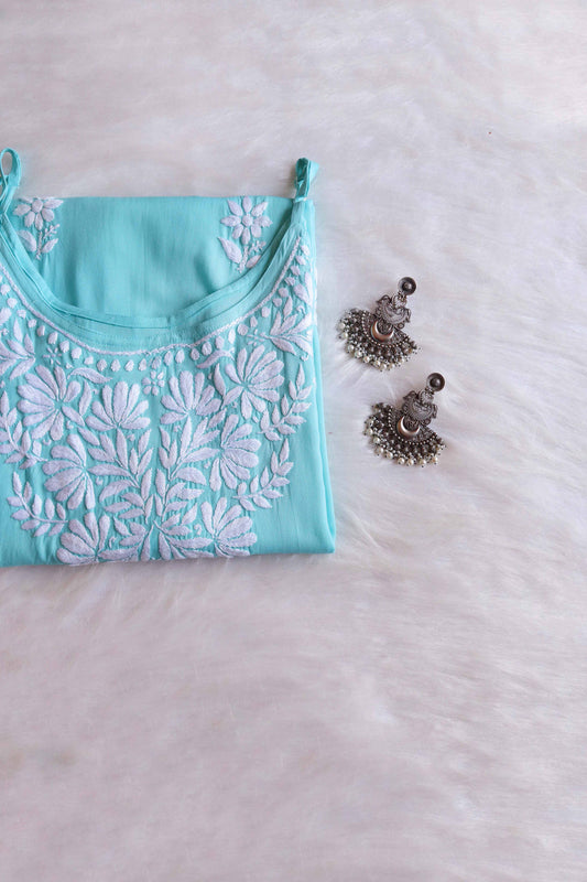 EIRA MINT GREEN SLEEVELESS RAYON KURTA