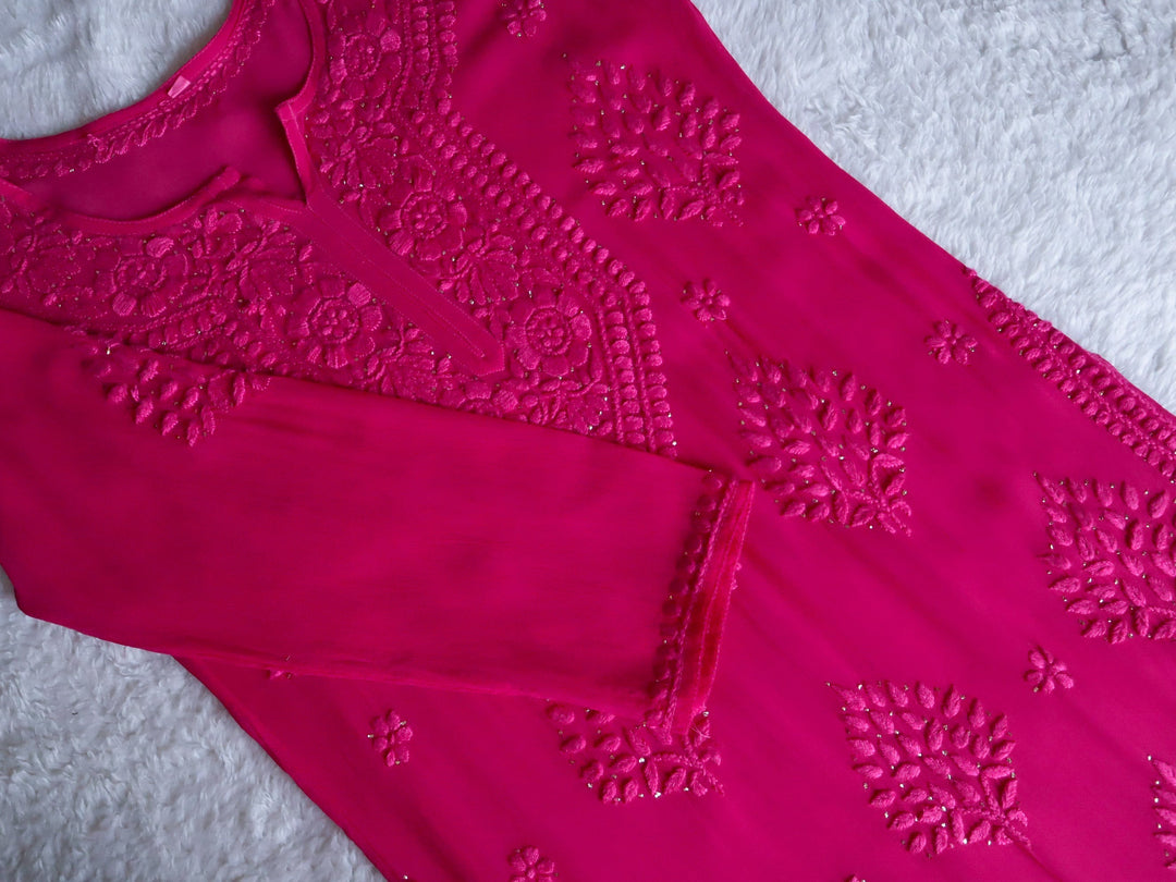 Swara Rani Pink Viscose Georgette Kurta