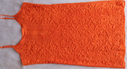 RYANI ORANGE VISCOSE STRAPPY KURTA