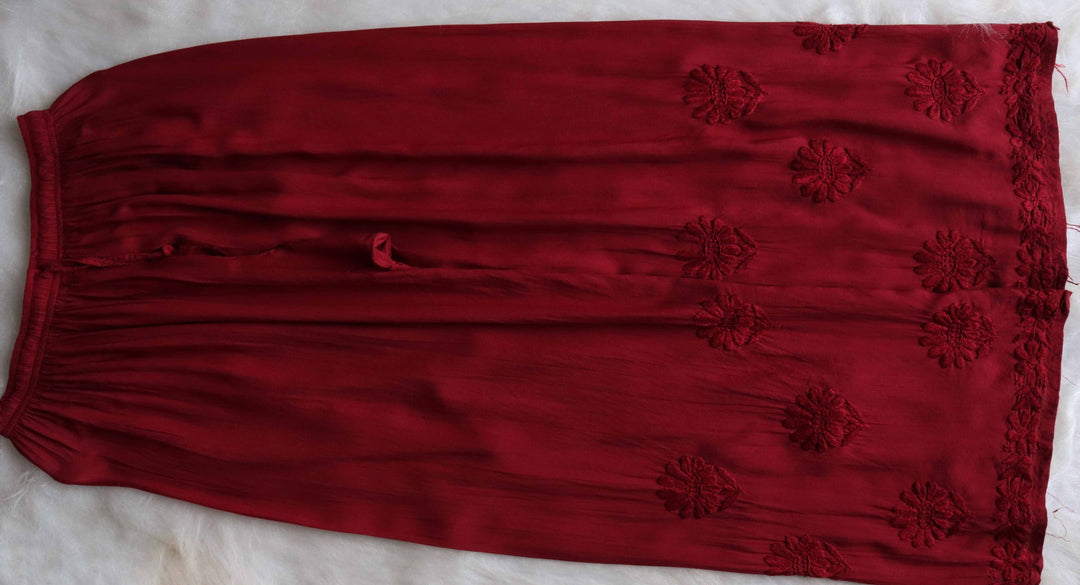 AVANI MAROON RAYON KURTA PANT SET