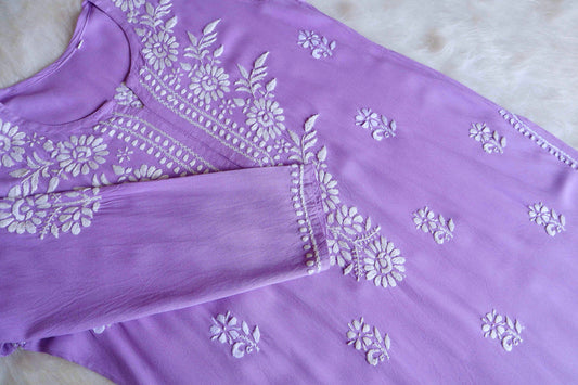 GUL LAVANDER RAYON KURTA PANT SET