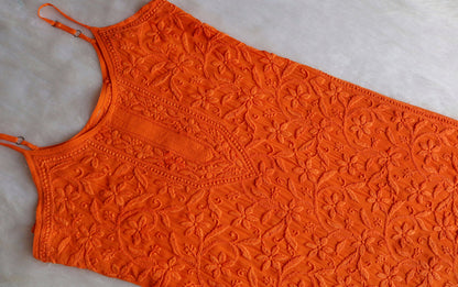 RYANI ORANGE VISCOSE STRAPPY KURTA