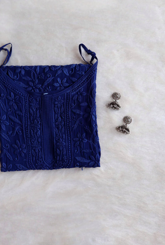 RYANI ROYAL BLUE VISCOSE STRAPPY KURTA