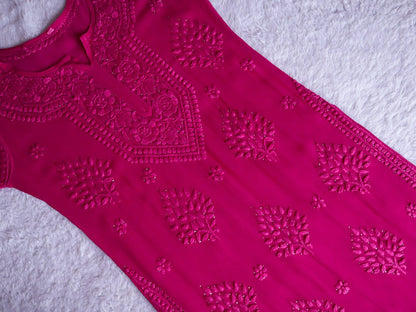 Swara Rani Pink Viscose Georgette Kurta