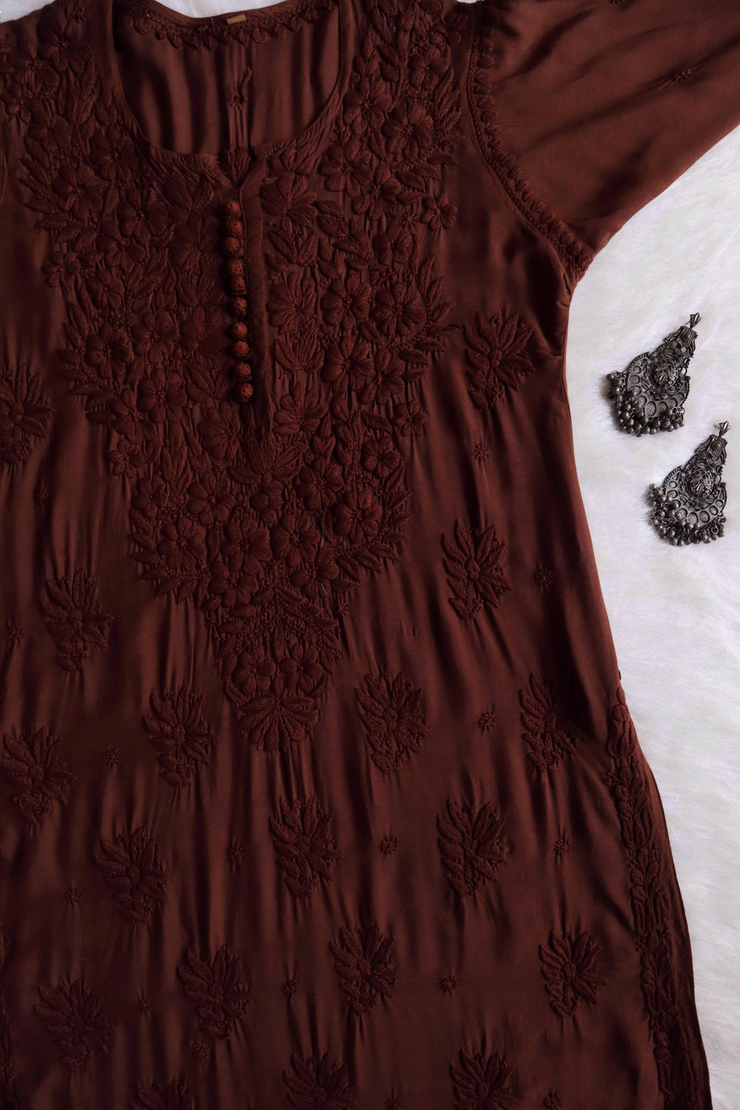SUNDARI BROWN RAYON KURTA