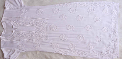 AVANI WHITE RAYON KURTA PANT SET