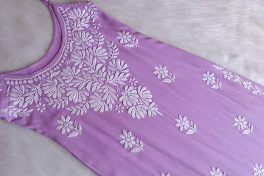 EIRA LAVENDER SLEEVELESS RAYON KURTA