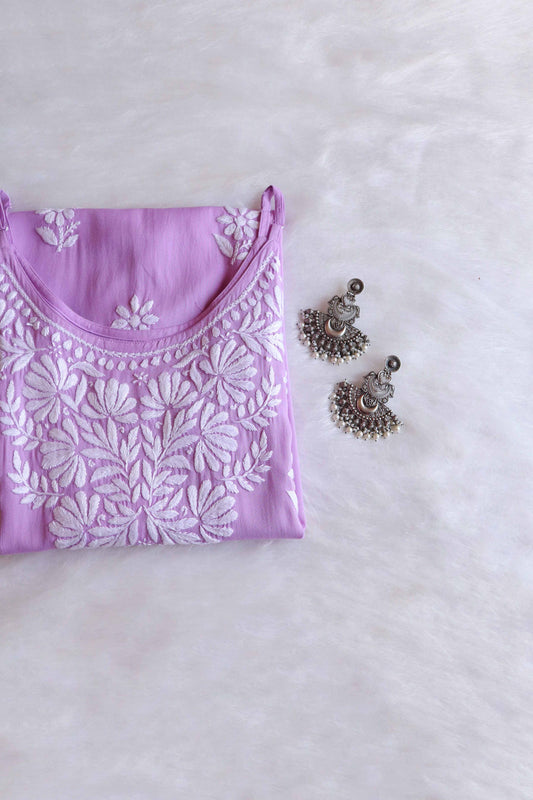 EIRA LAVENDER SLEEVELESS RAYON KURTA