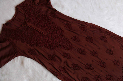 SUNDARI BROWN RAYON KURTA